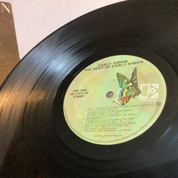 Carly Simon-Best of Carly Simon 1975 Vinyl Elektra Records+lyrics sleeve 6E-109 - Picture 3 of 5